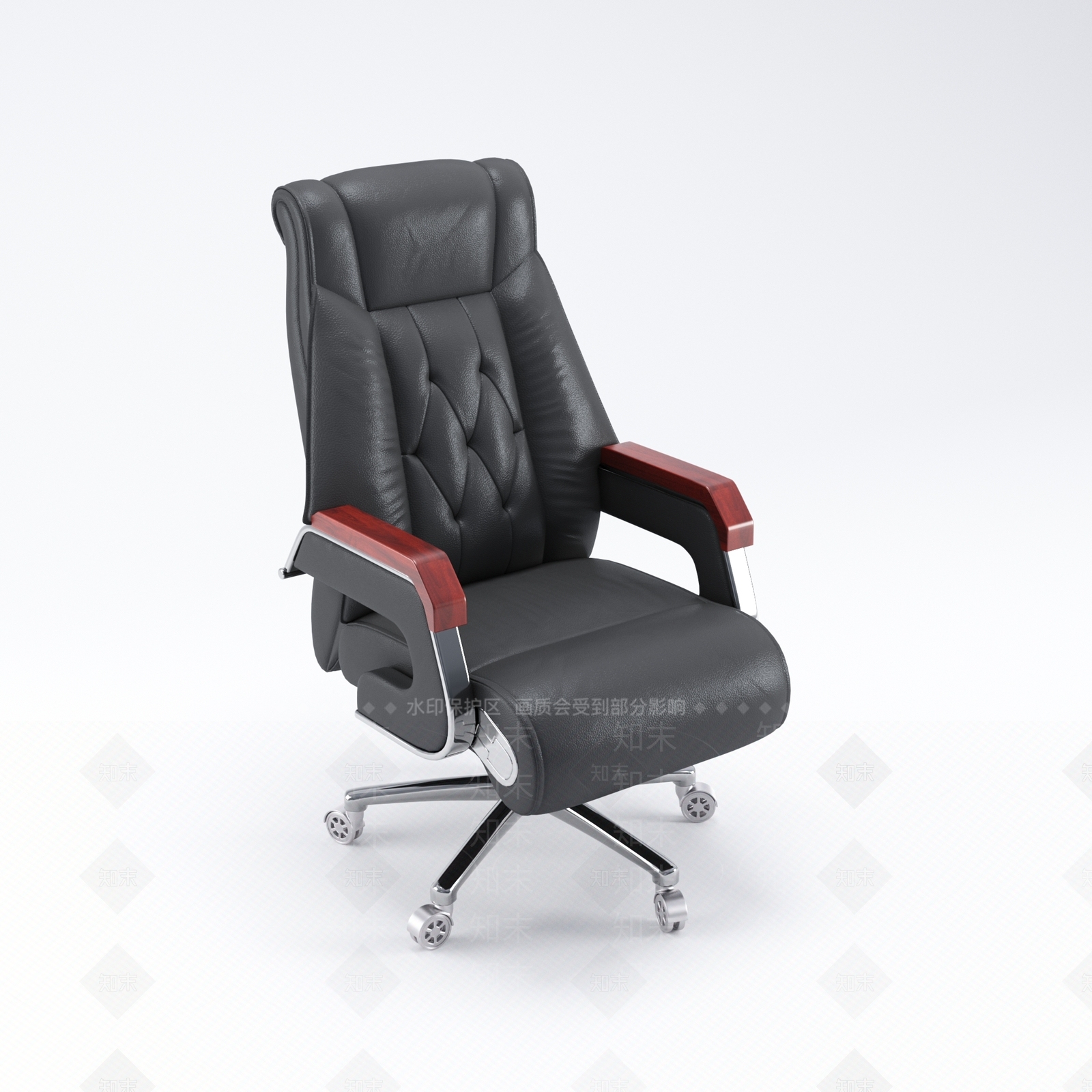 现代皮革办公椅3D模型下载【ID:1105620206】