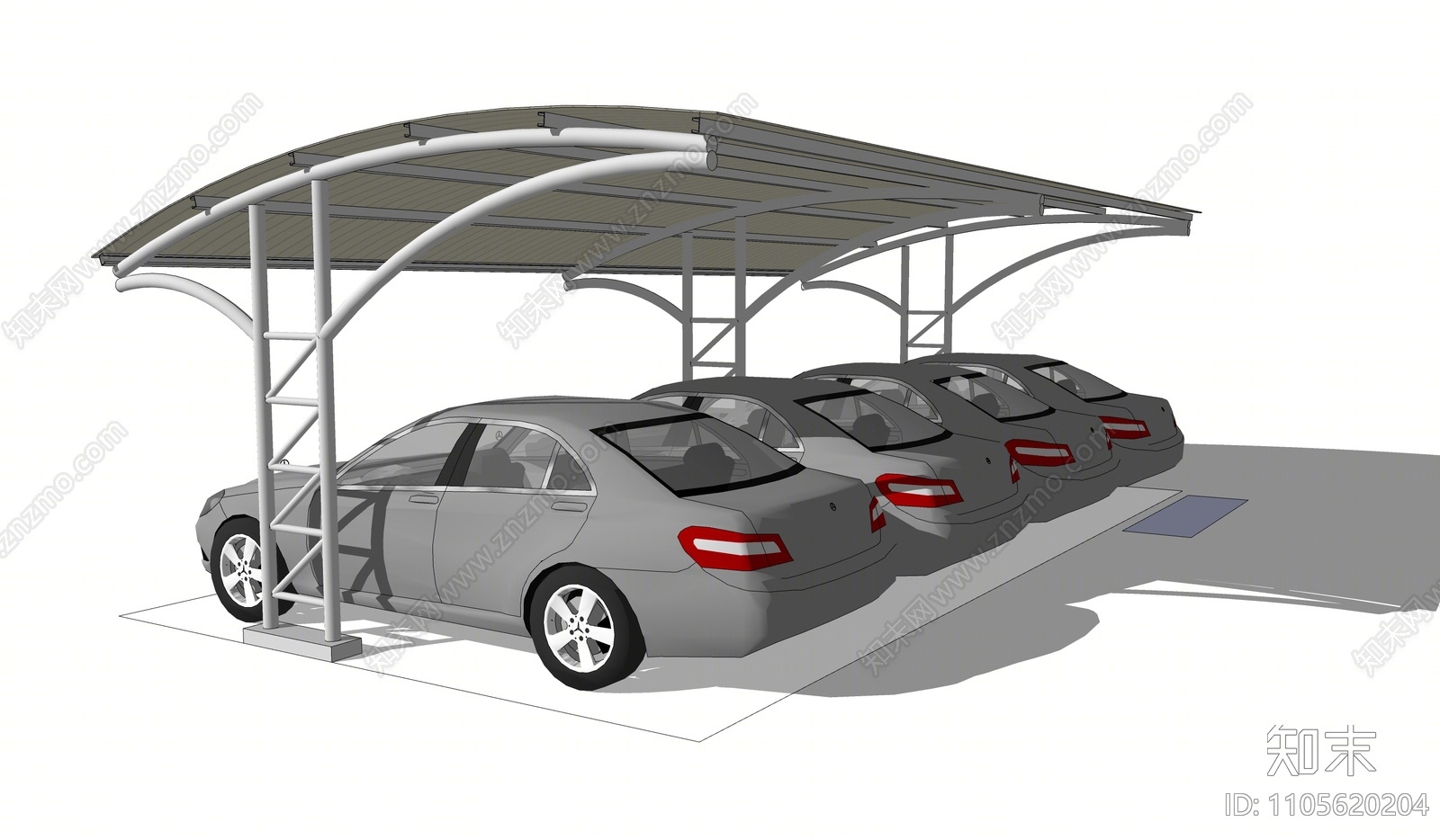现代汽车停车棚SU模型下载【ID:1105620204】