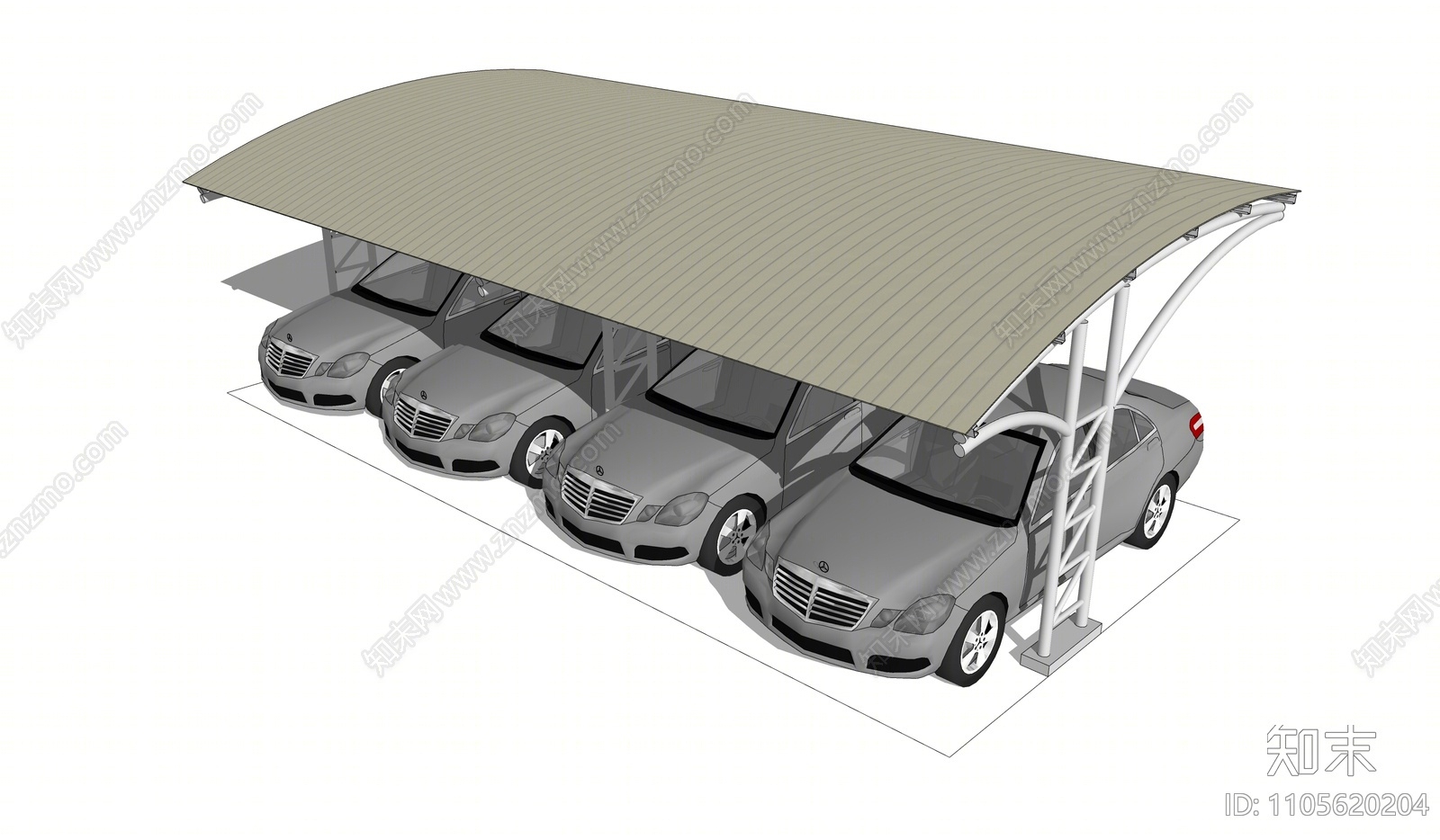 现代汽车停车棚SU模型下载【ID:1105620204】
