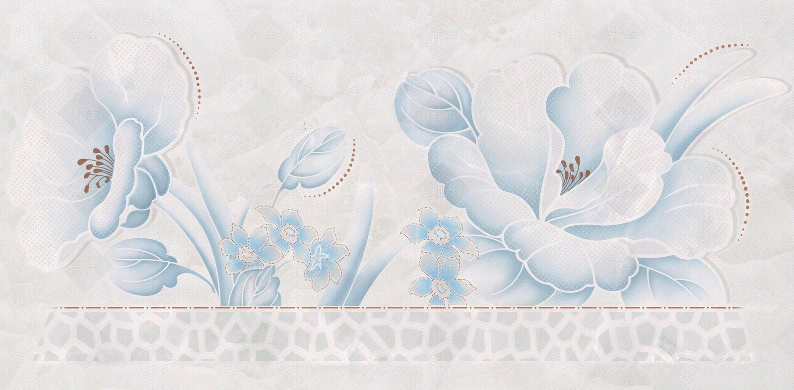 蓝色瓷砖腰线贴图下载【ID:1105627063】