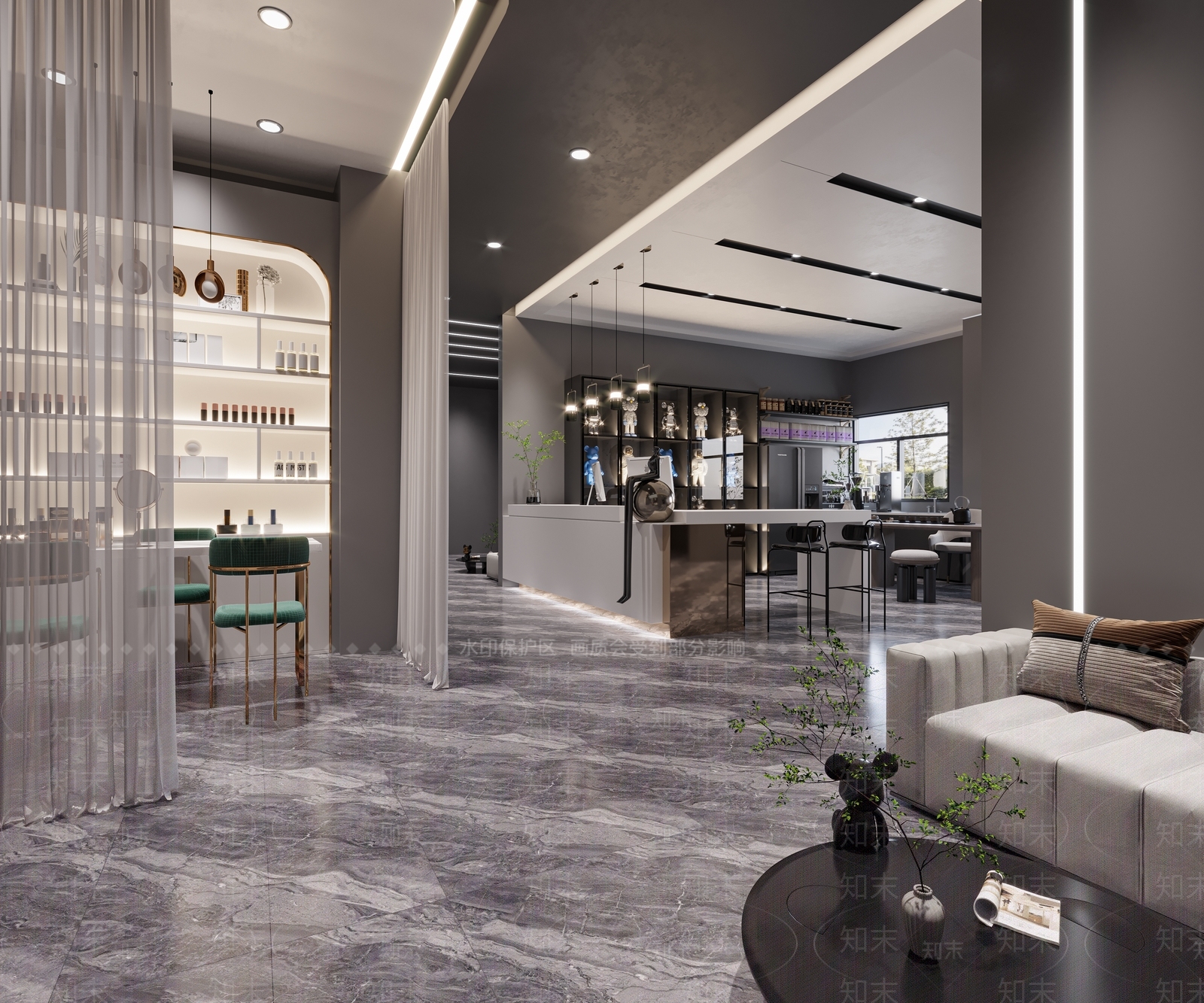 现代美甲店3D模型下载【ID:1105631644】