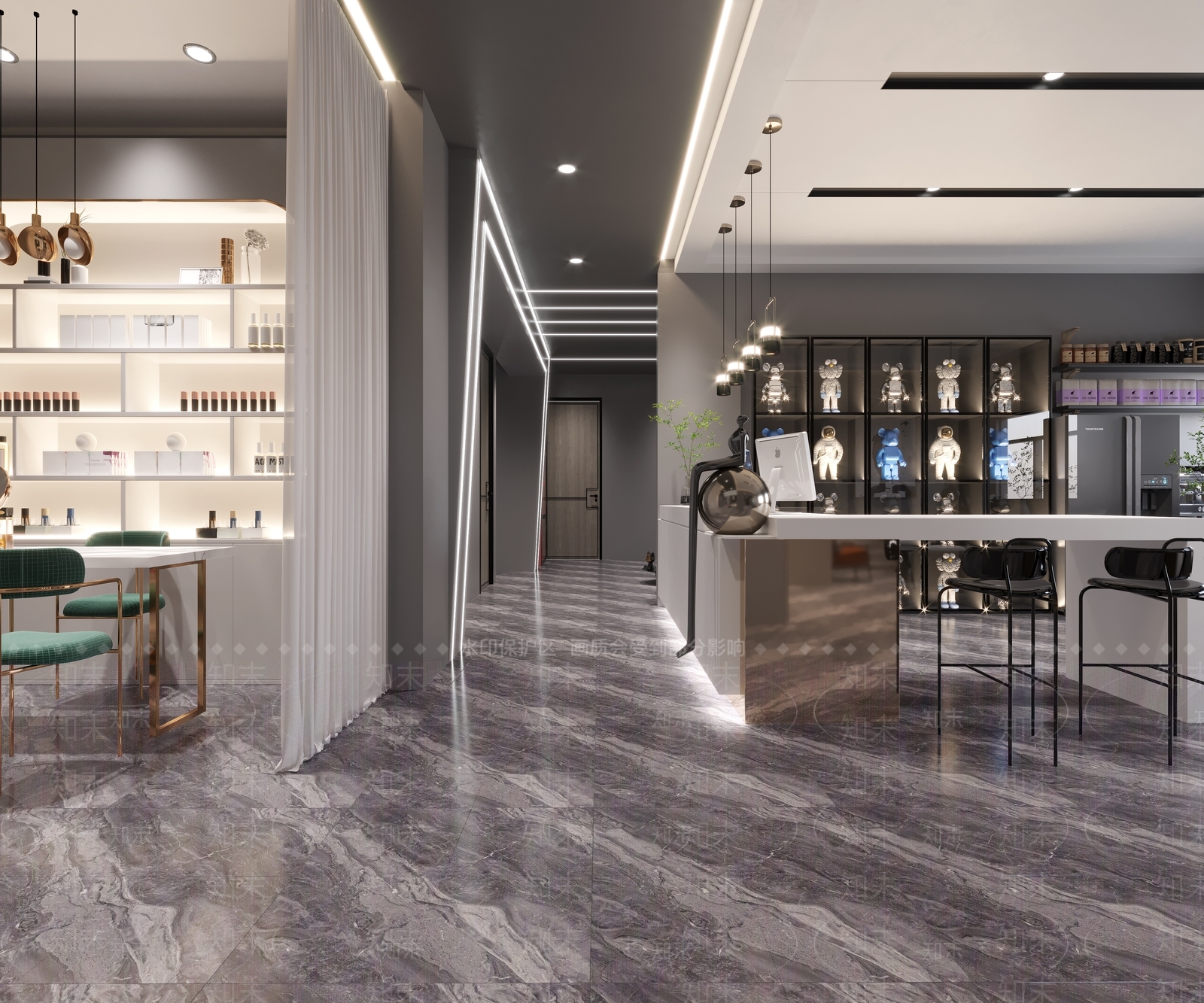 现代美甲店3D模型下载【ID:1105631644】