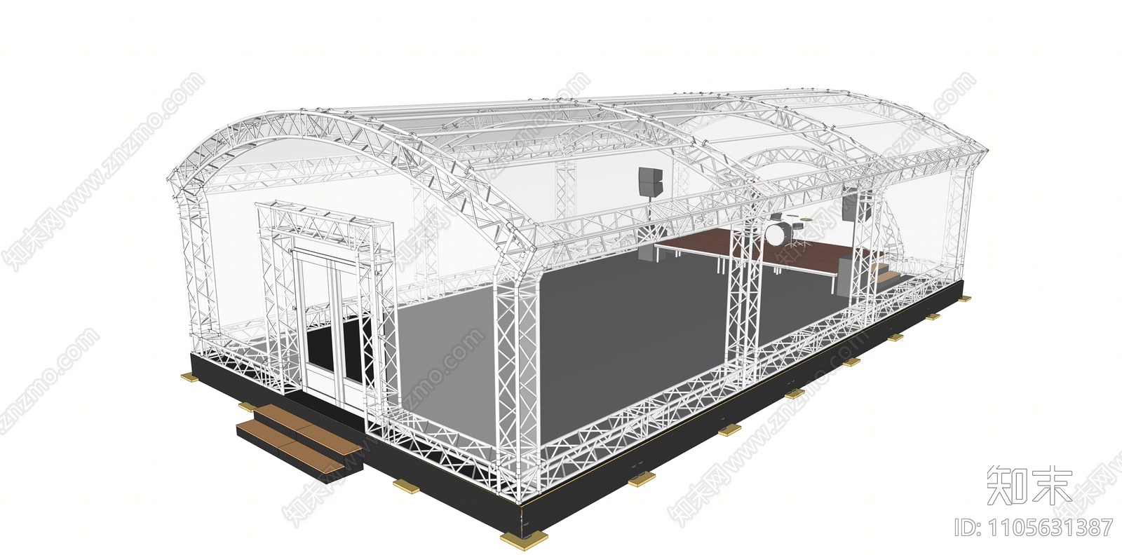 现代桁架舞台棚SU模型下载【ID:1105631387】