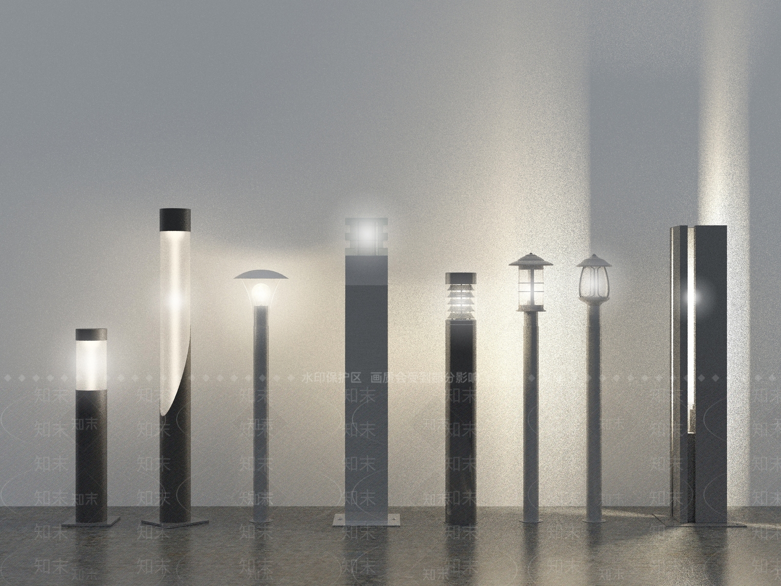 现代户外灯SU模型下载【ID:1105631862】