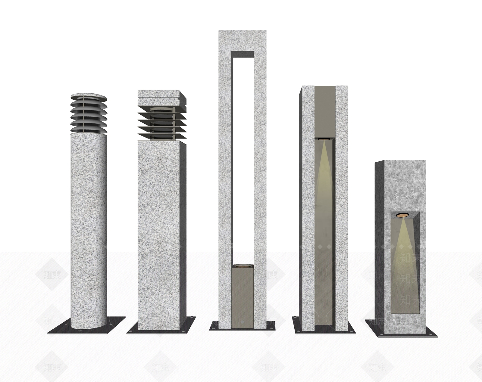 现代户外灯SU模型下载【ID:1105632524】