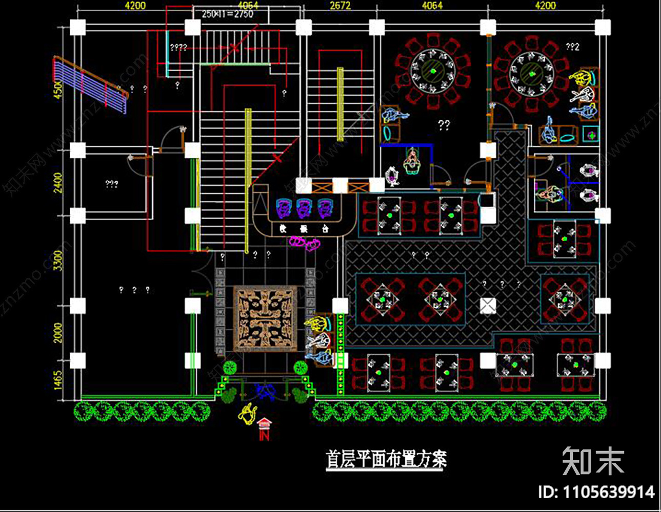 全套肥牛店CADcad施工图下载【ID:1105639914】