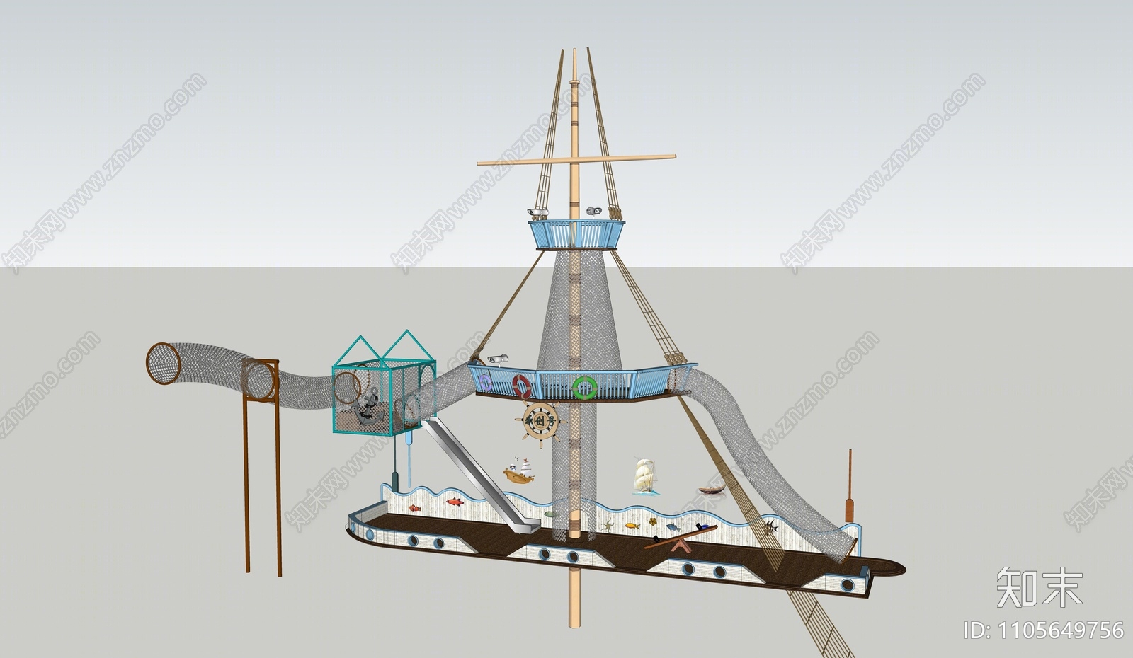 现代游乐设施SU模型下载【ID:1105649756】