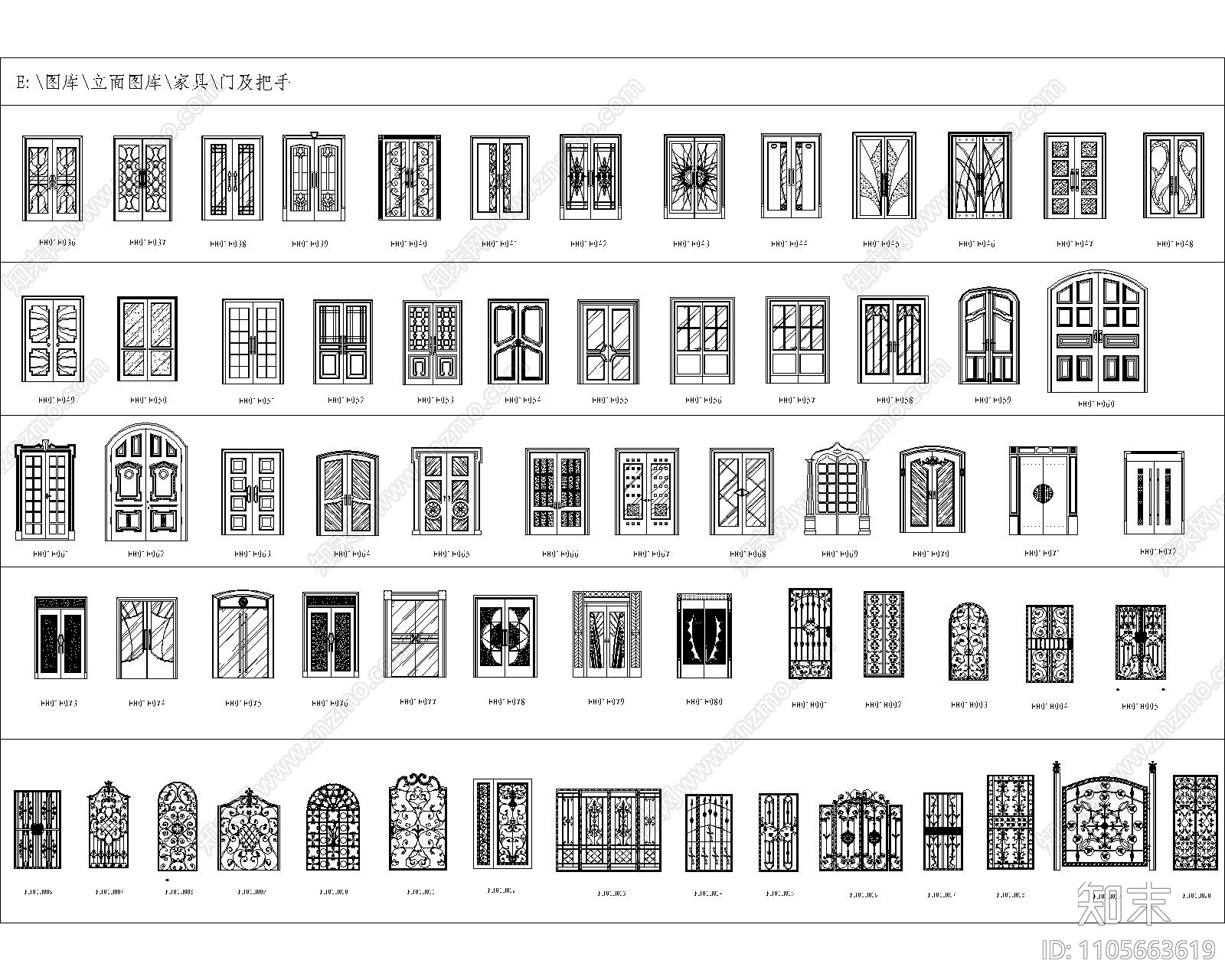 cad各类立面cad施工图下载【ID:1105663619】