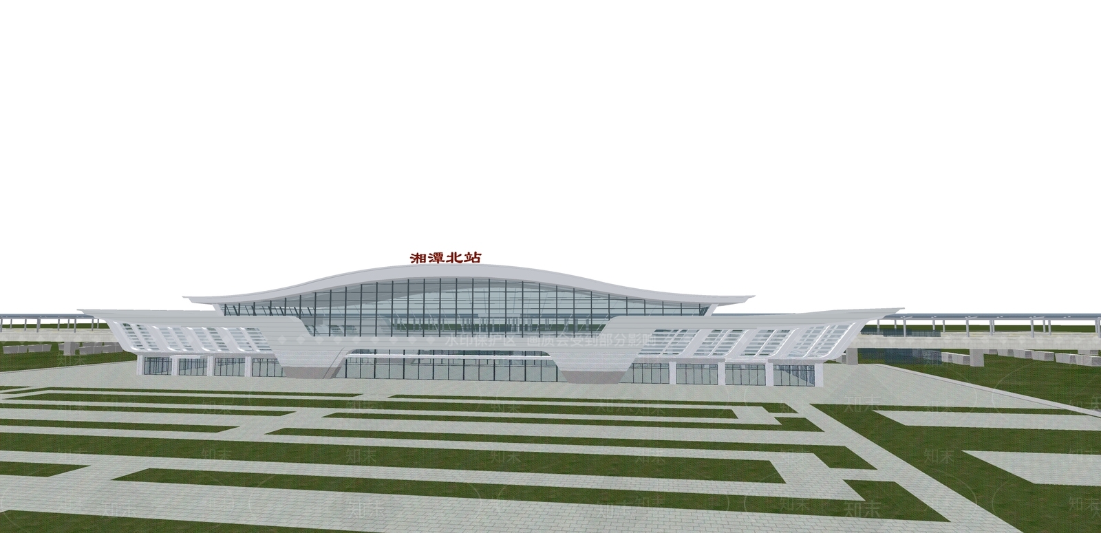 现代火车站SU模型下载【ID:1105668366】