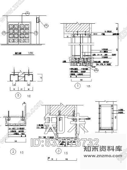 图块/节点吊式推拉门详图施工图下载【ID:832176732】