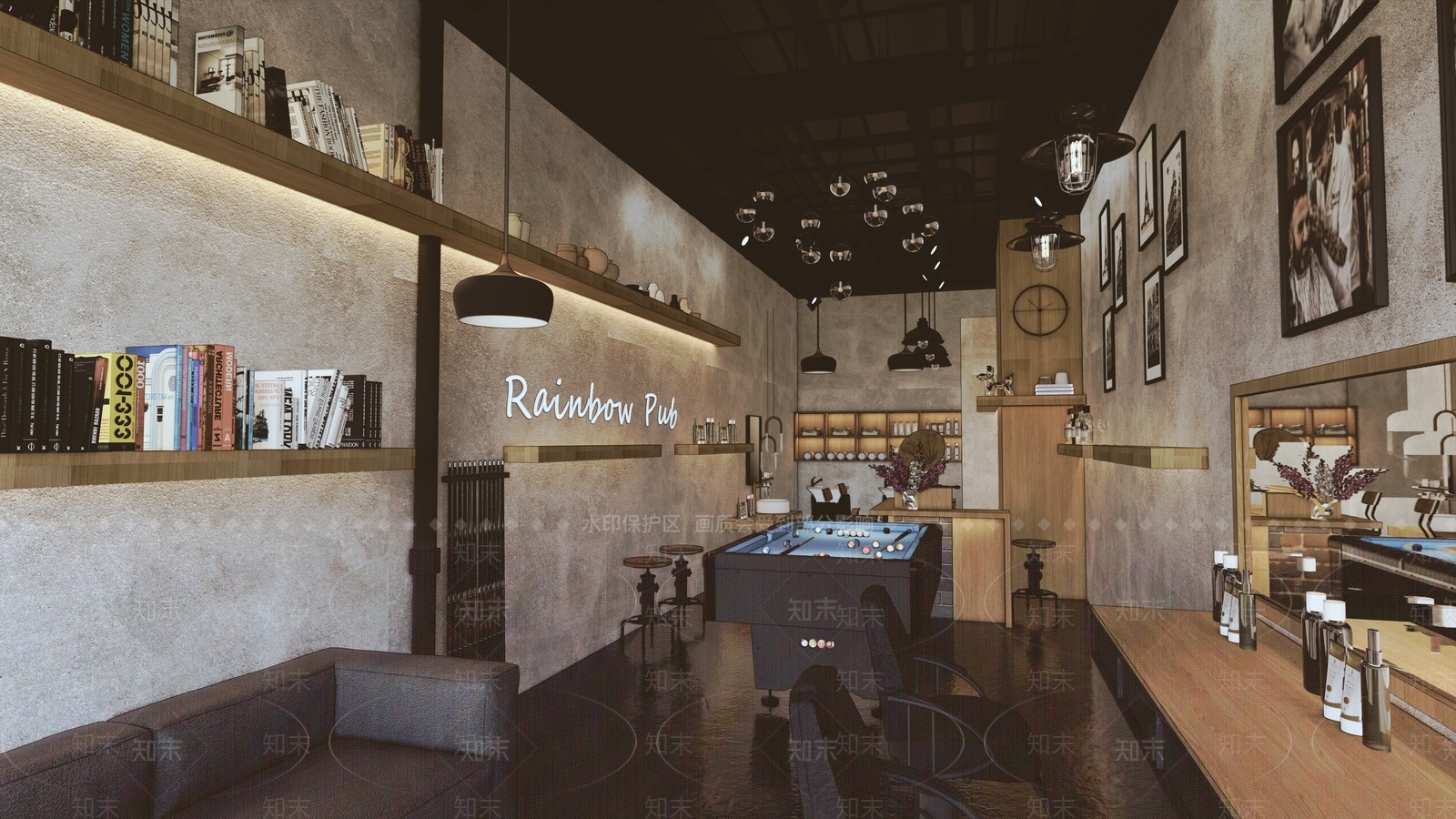 工业风理发店SU模型下载【ID:1105677151】