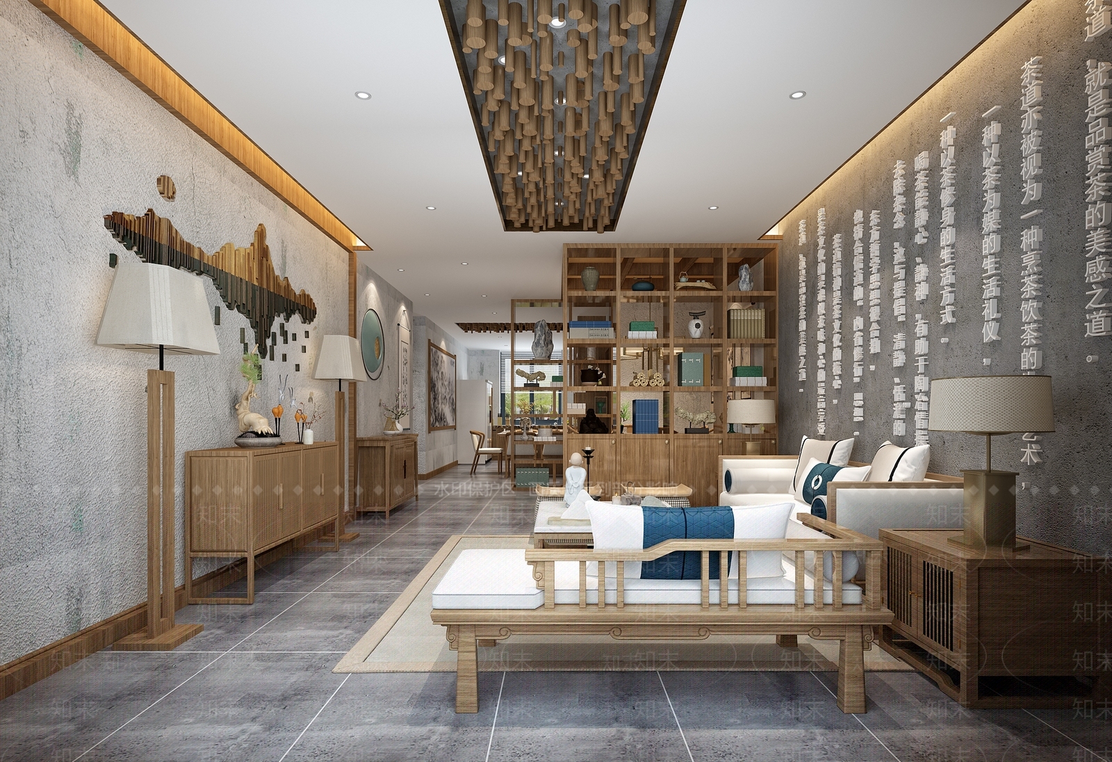 中式民宿客餐厅3D模型下载【ID:1105678448】