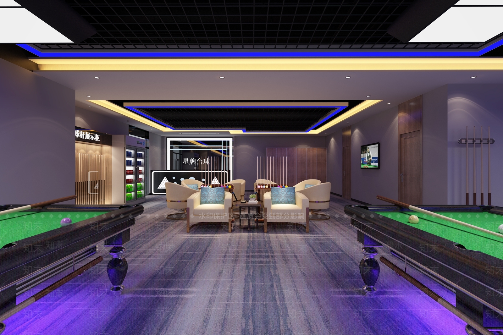 现代台球室3D模型下载【ID:1105678622】