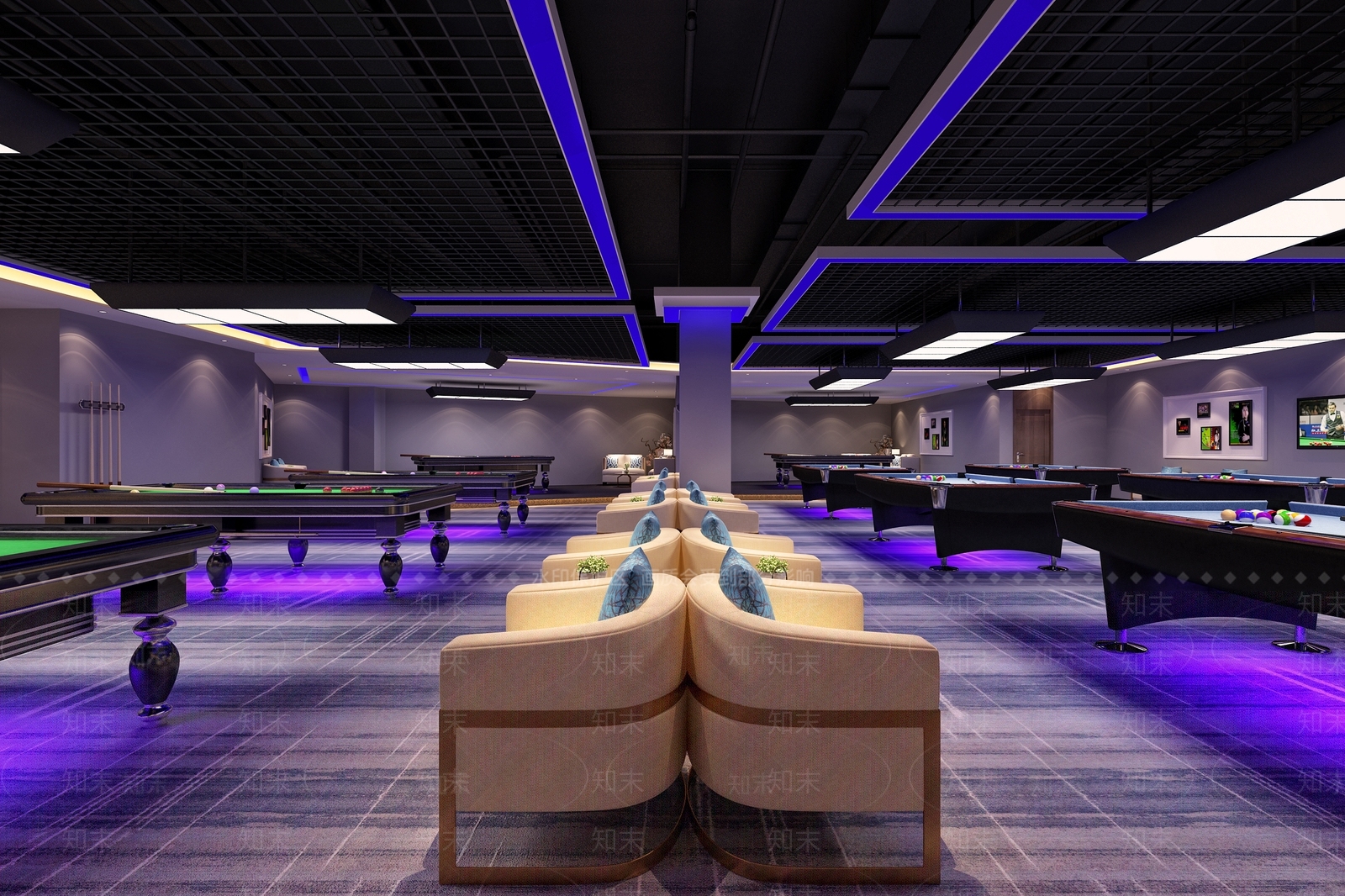 现代台球室3D模型下载【ID:1105678622】