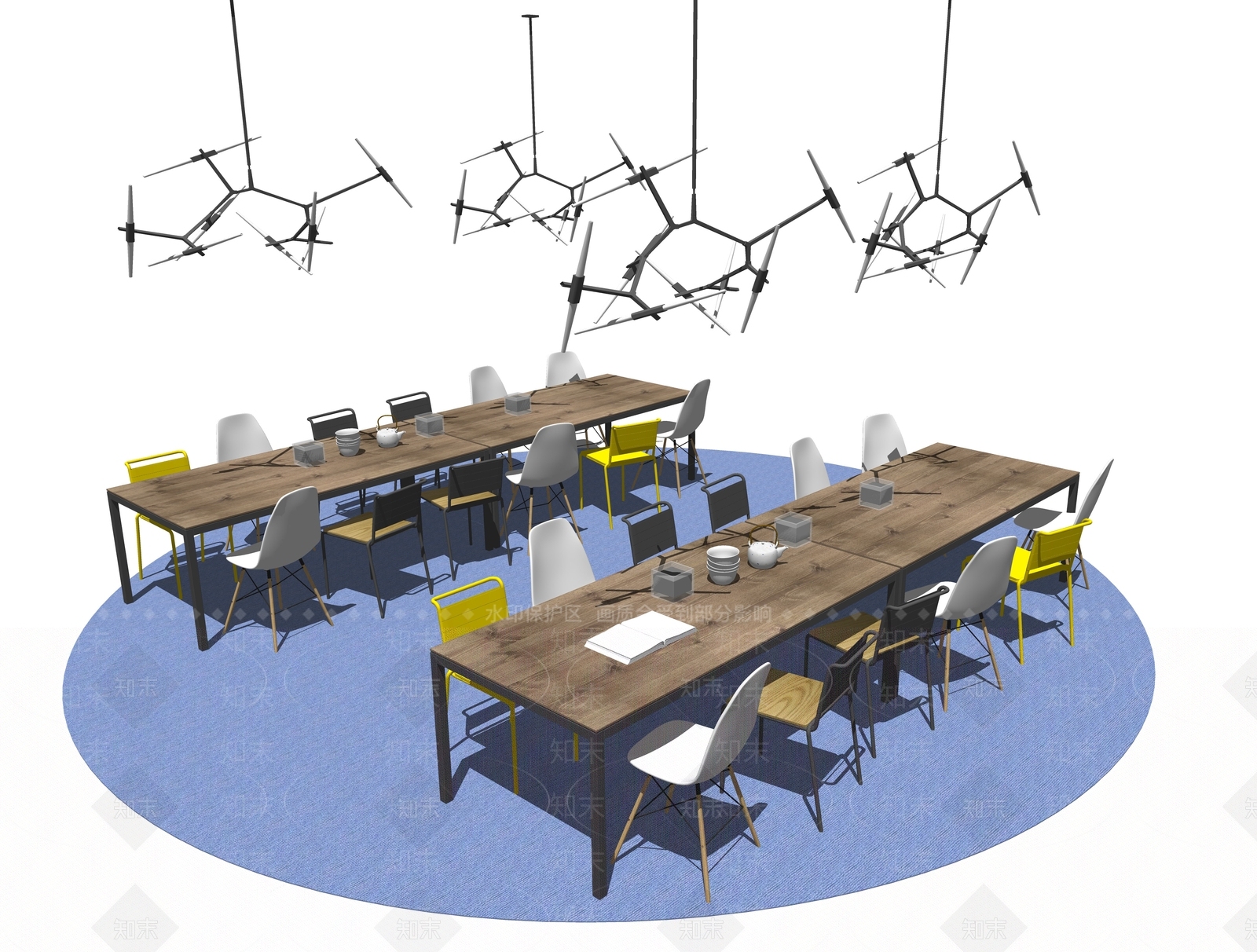 现代会议桌SU模型下载【ID:1105685145】