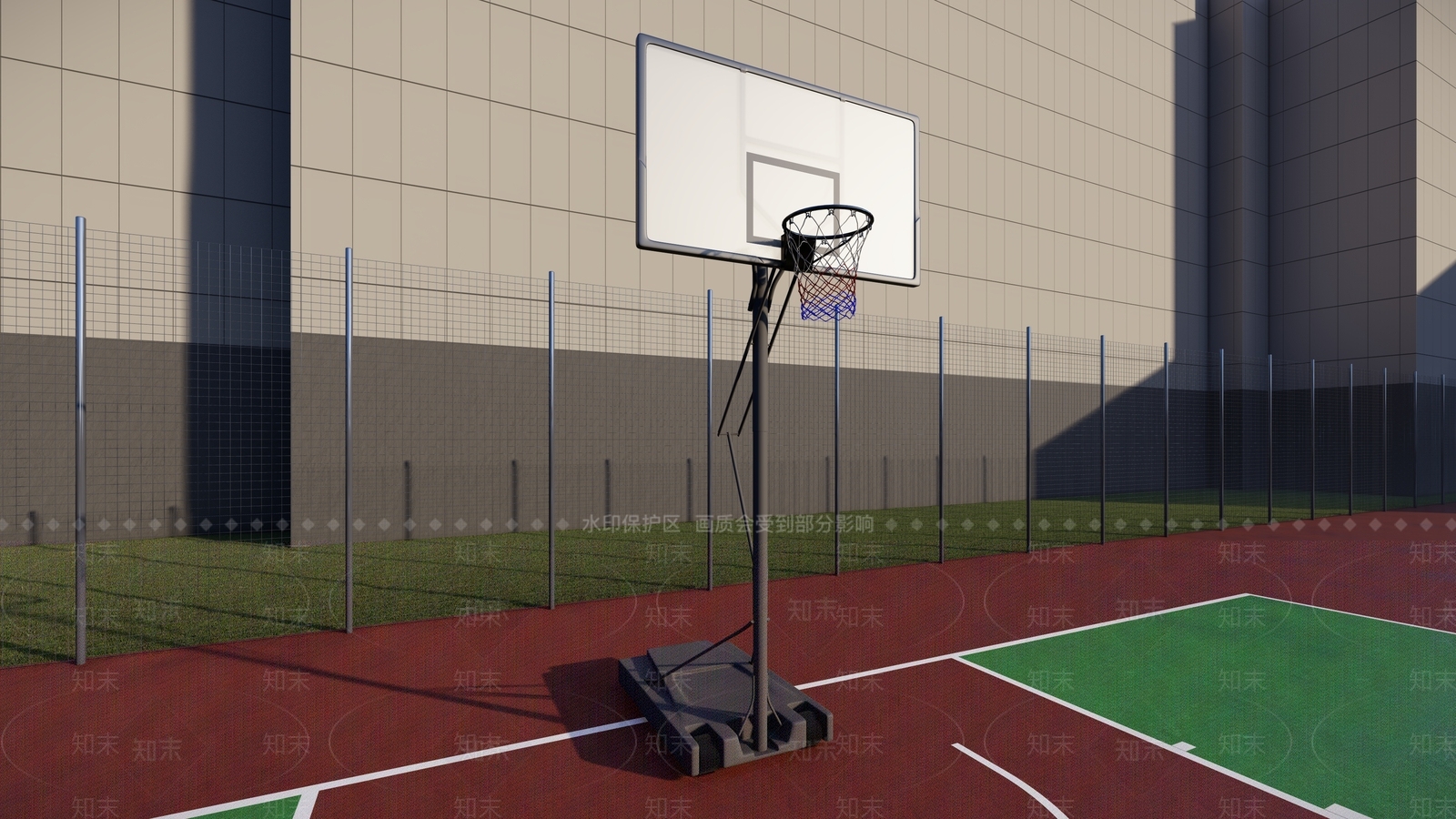 现代篮球架SU模型下载【ID:1105688442】