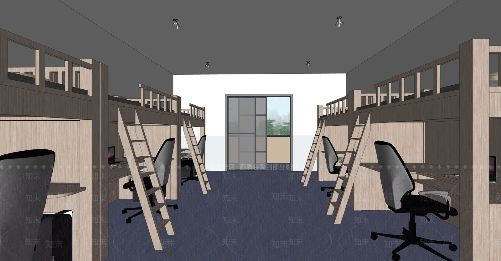 现代学校宿舍SU模型下载【ID:1105690740】