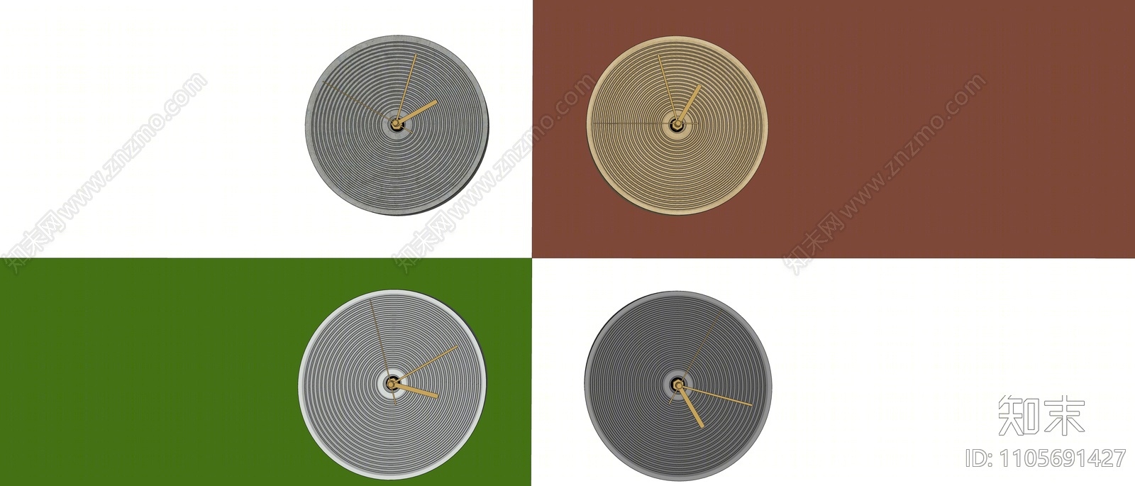 现代钟表墙饰SU模型下载【ID:1105691427】