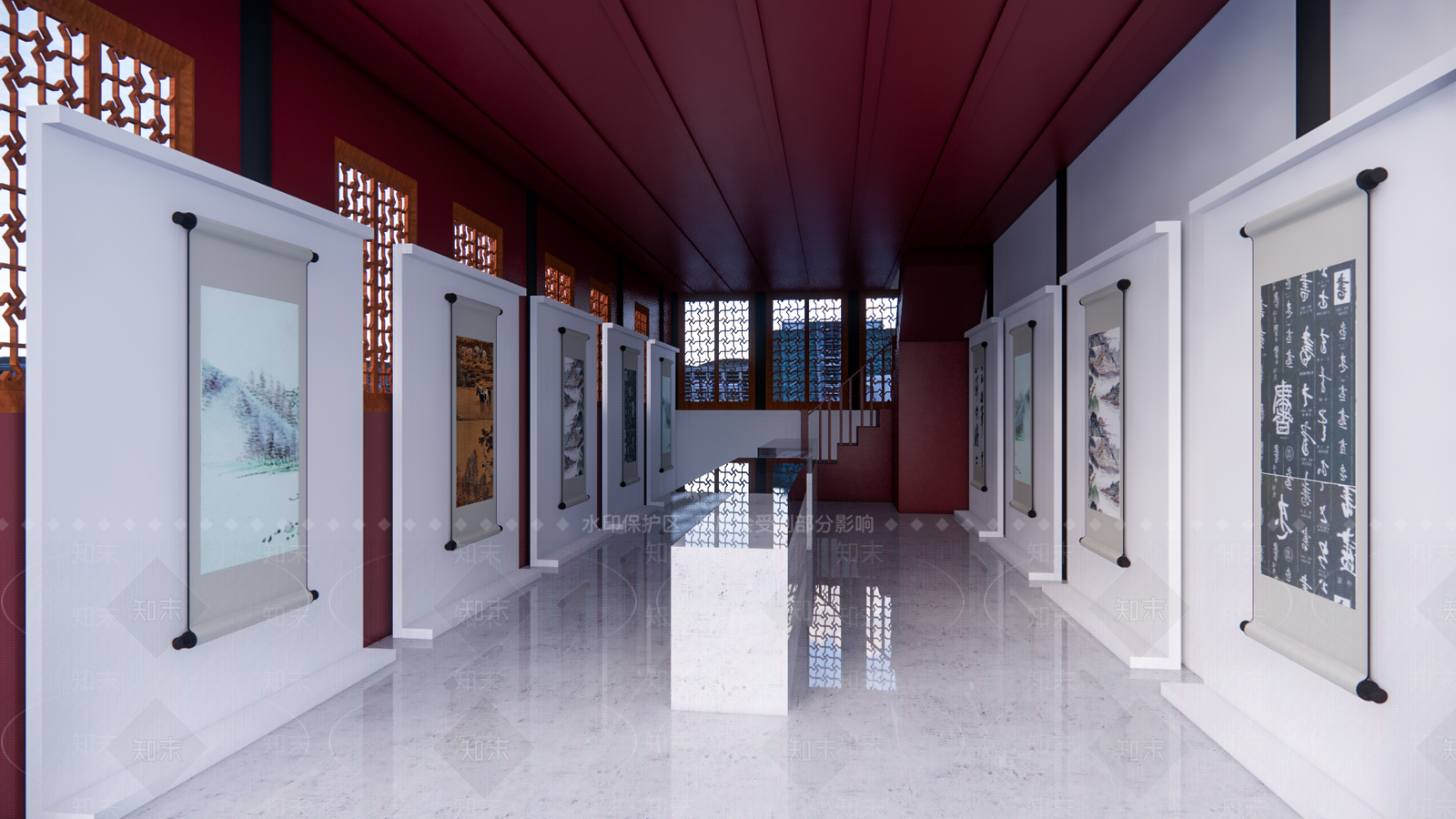 新中式文化历史展厅SU模型下载【ID:1105691453】