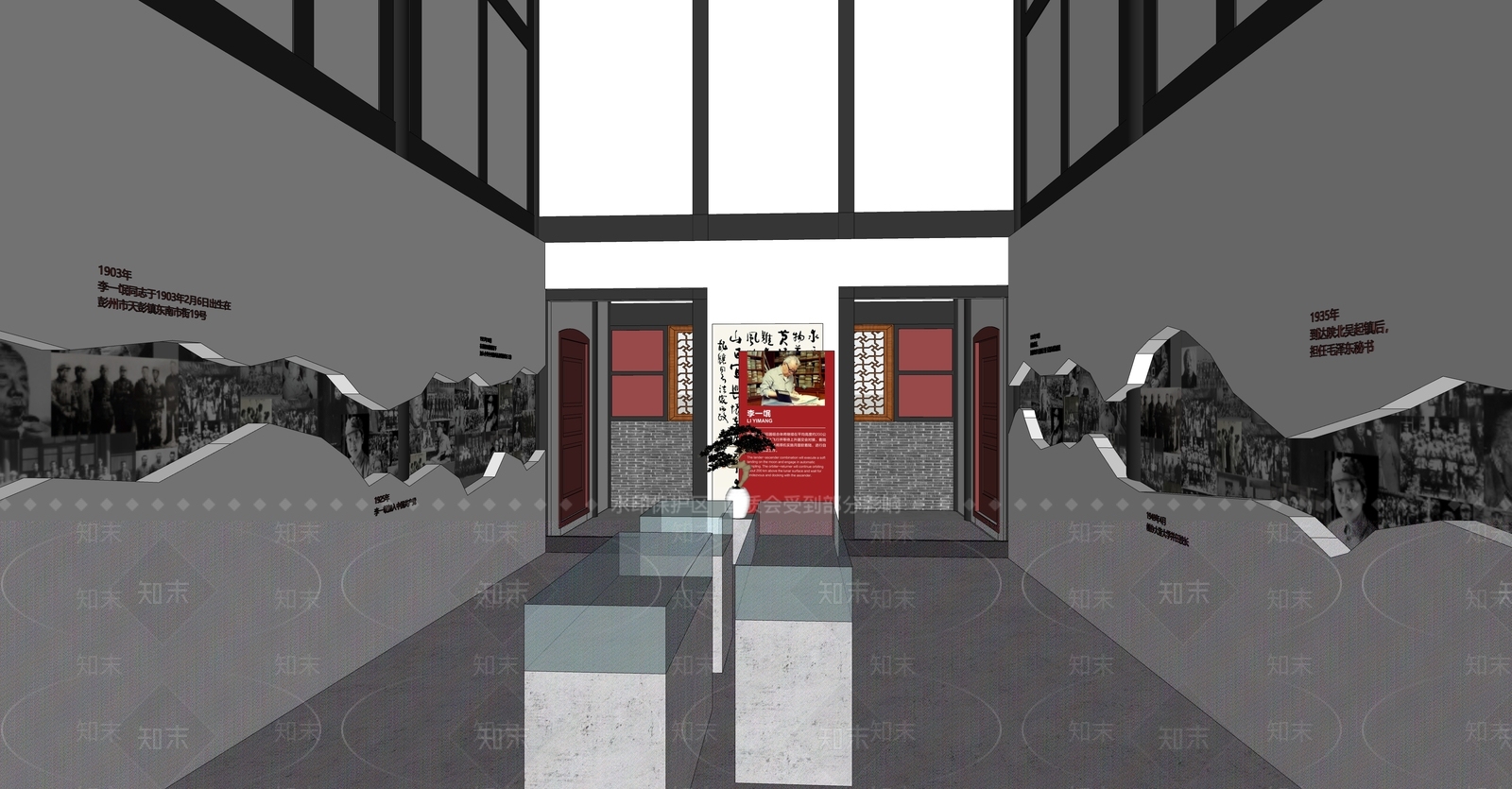 新中式文化历史展厅SU模型下载【ID:1105691453】