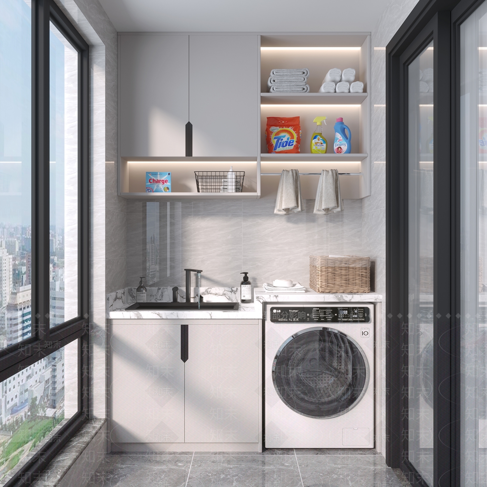 现代家居阳台3D模型下载【ID:1105695031】