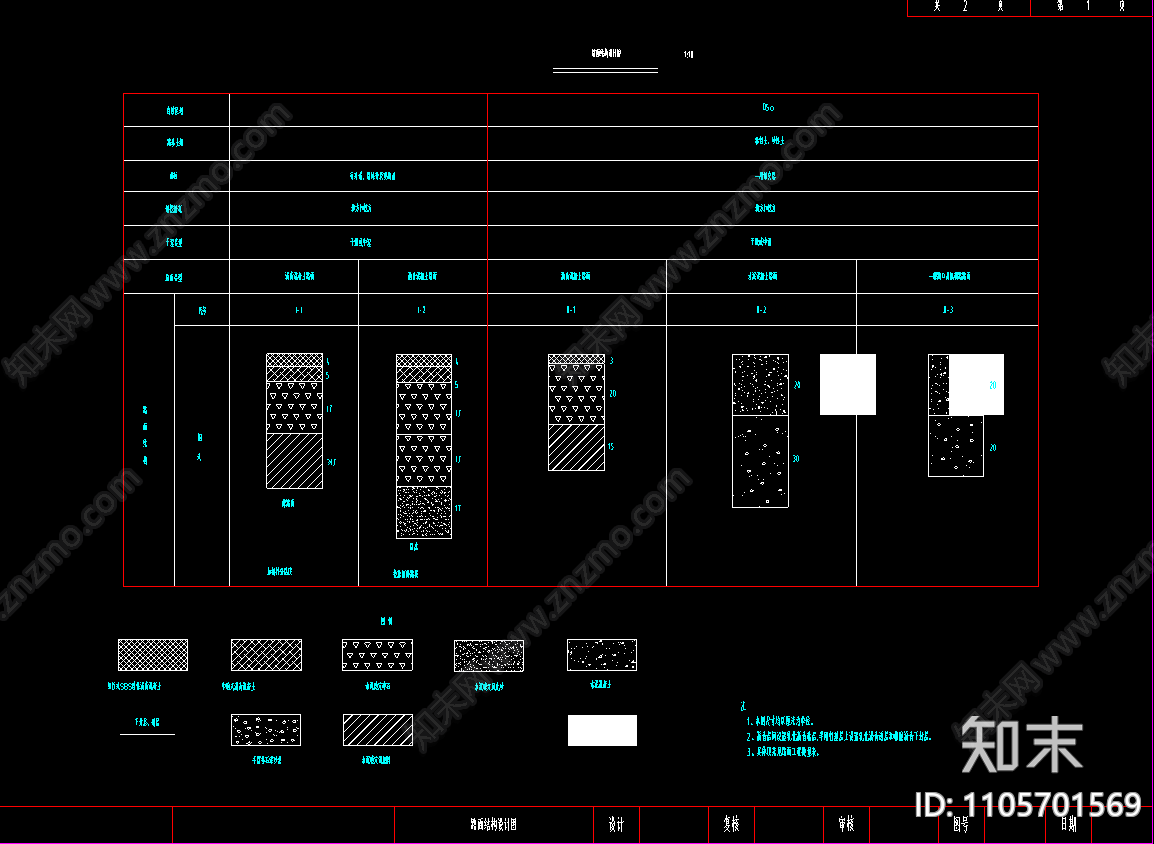 沥青混凝土路面结构设计CAD图纸施工图下载【ID:1105701569】