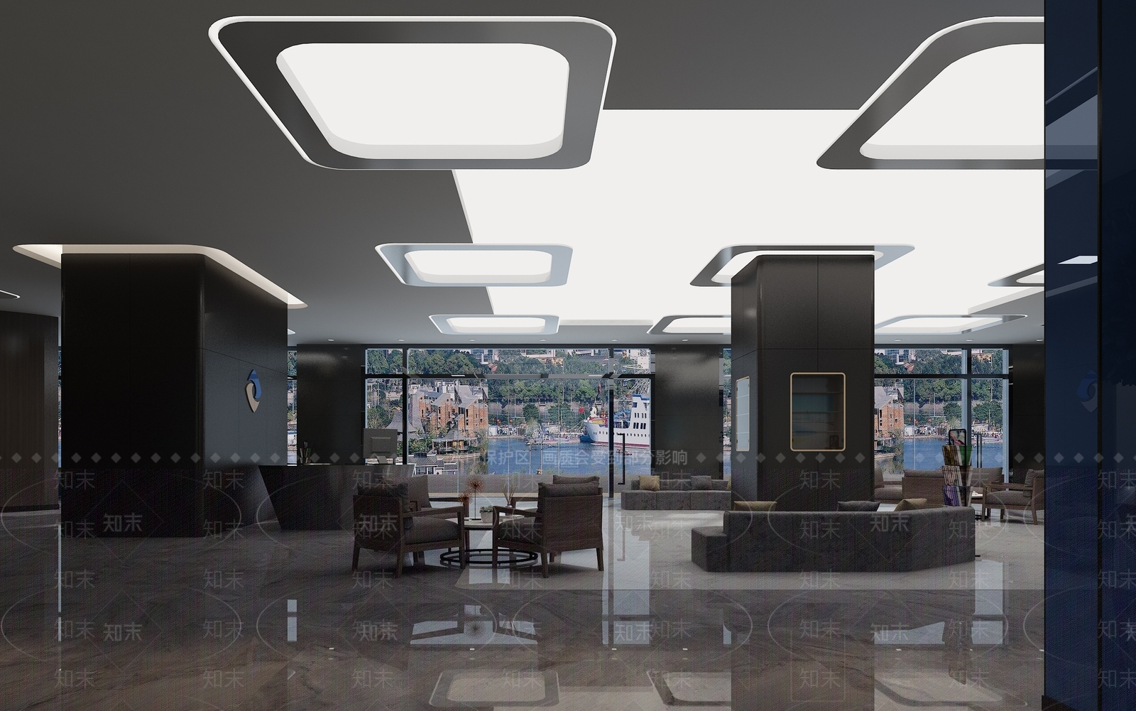 现代银行休息厅3D模型下载【ID:1105714702】