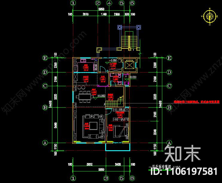 别墅室内设计cad施工图下载【ID:1106197581】