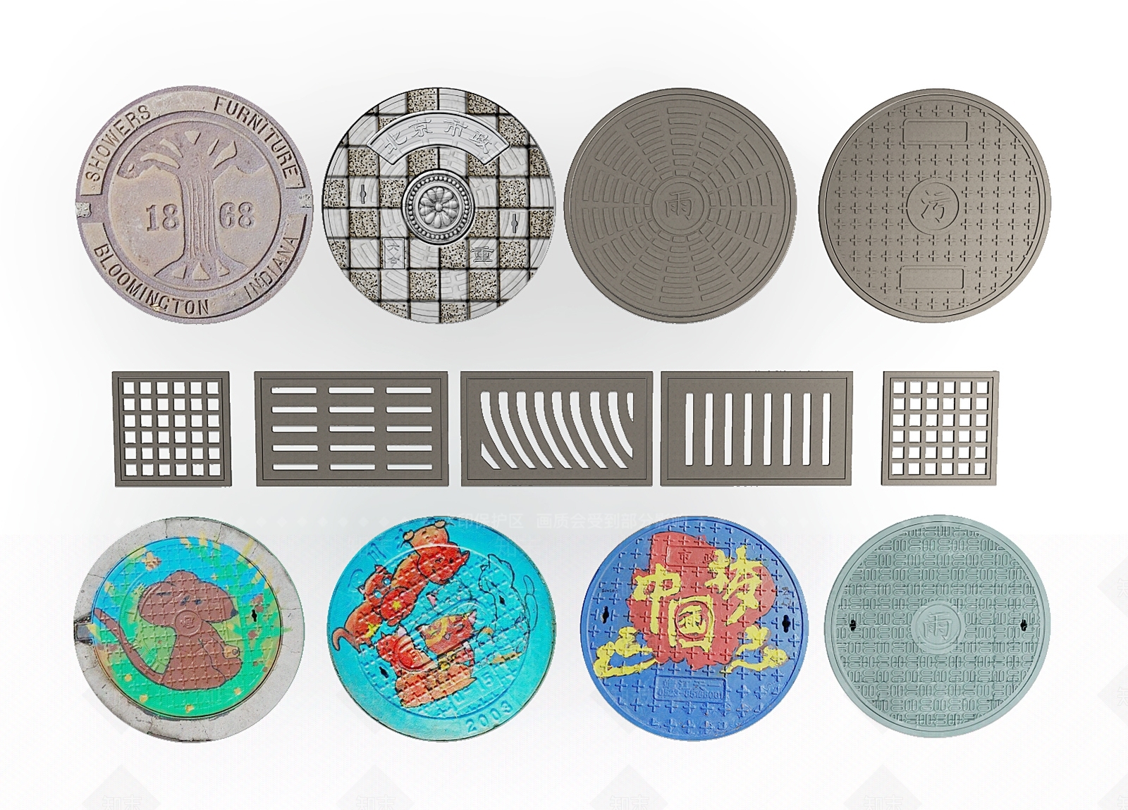 现卡通井盖3D模型下载【ID:1105714812】