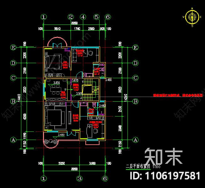 别墅室内设计cad施工图下载【ID:1106197581】