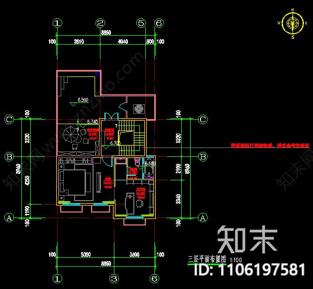 别墅室内设计cad施工图下载【ID:1106197581】