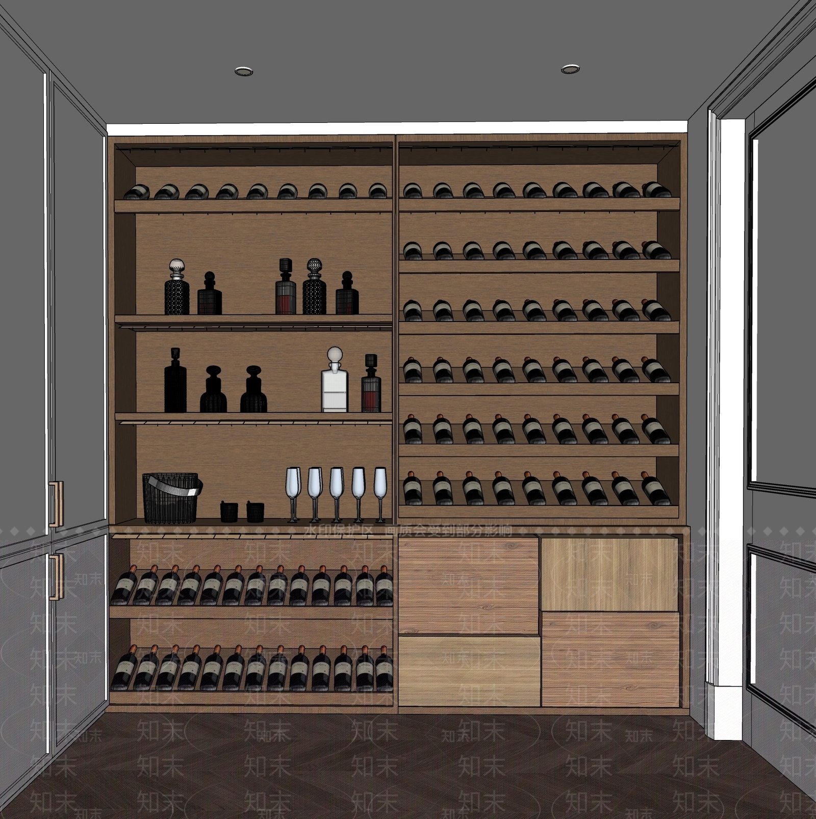 现代家居酒窖SU模型下载【ID:1105730419】