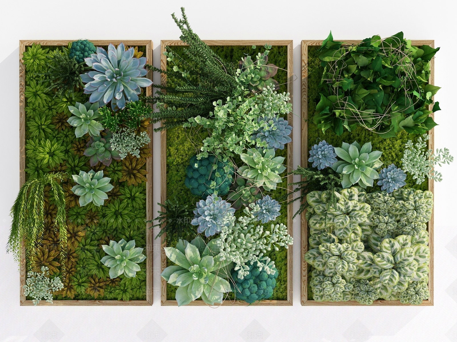 现代绿植墙3D模型下载【ID:1105730952】