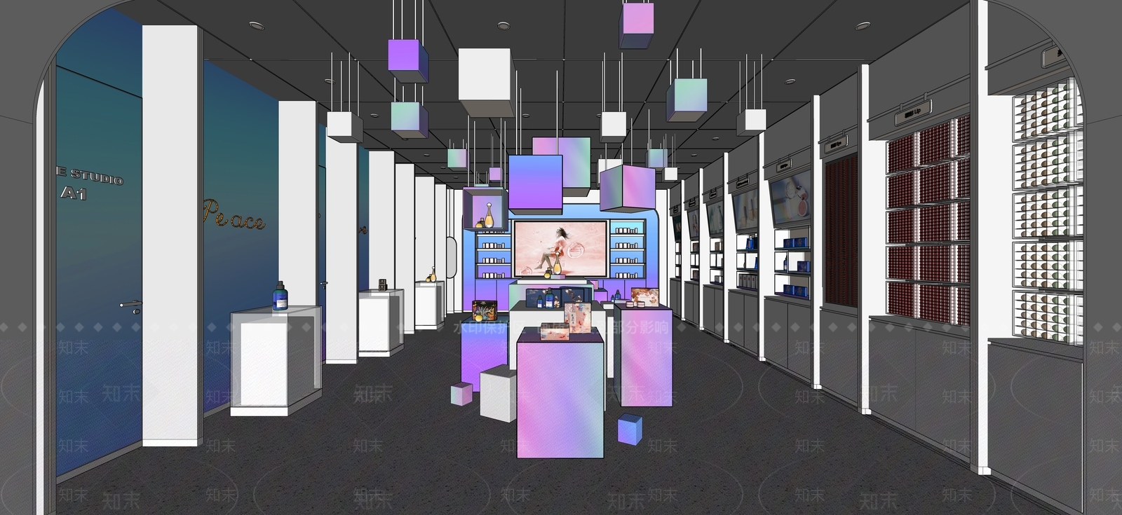现代美妆店SU模型下载【ID:1105737329】