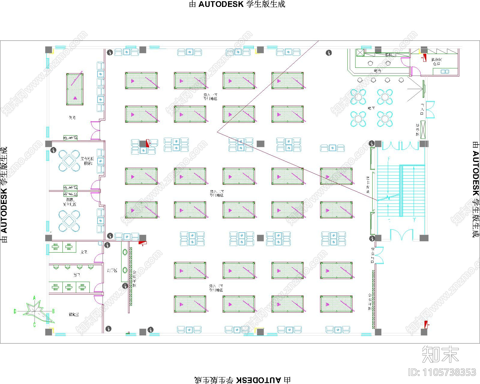 台球厅施工图施工图下载【ID:1105738353】