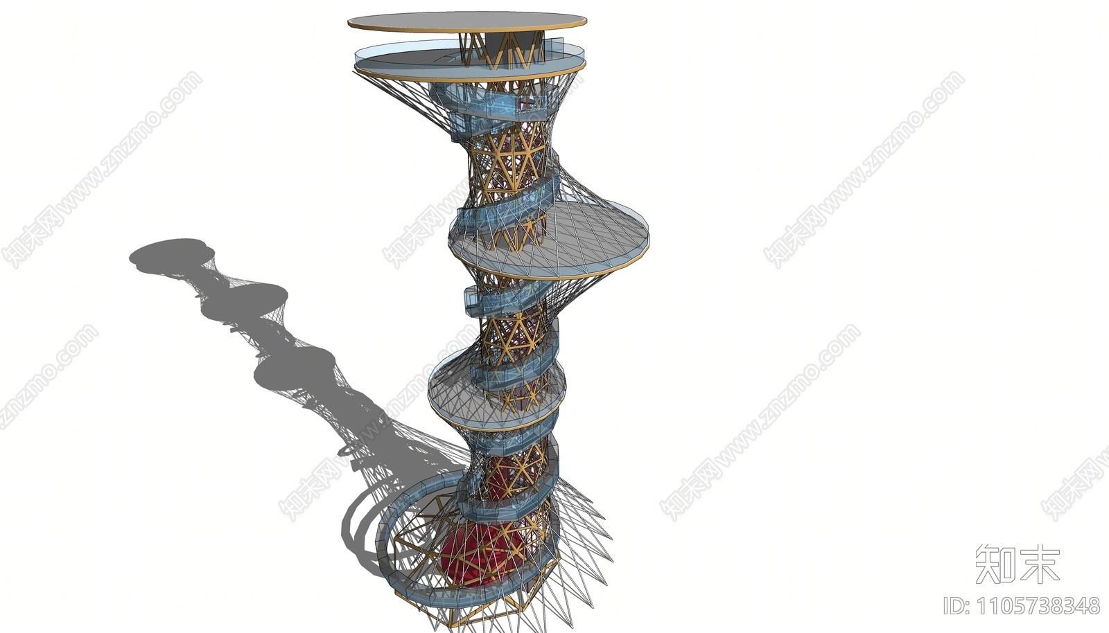 现代景观塔SU模型下载【ID:1105738348】