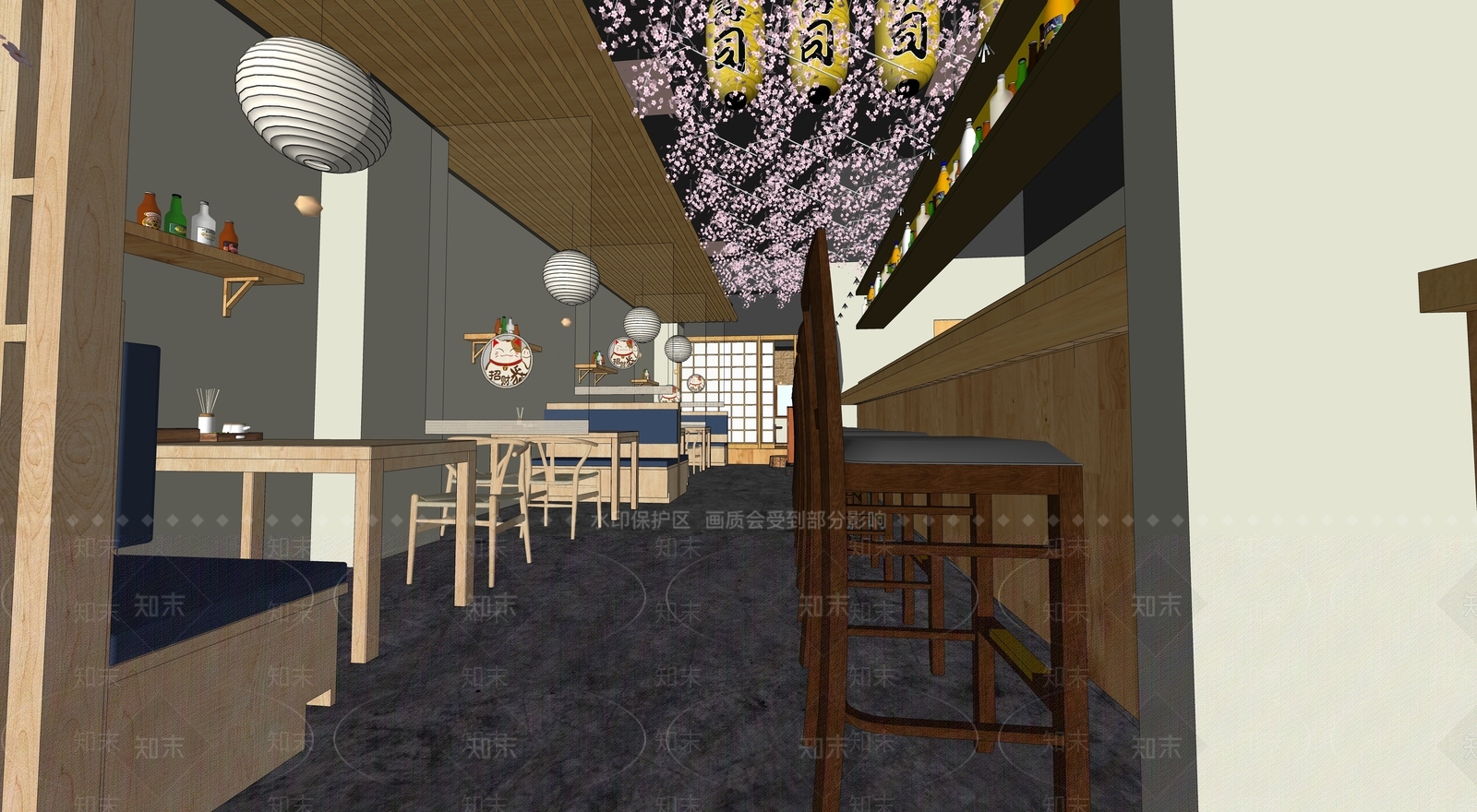 日式料理店SU模型下载【ID:1105743783】