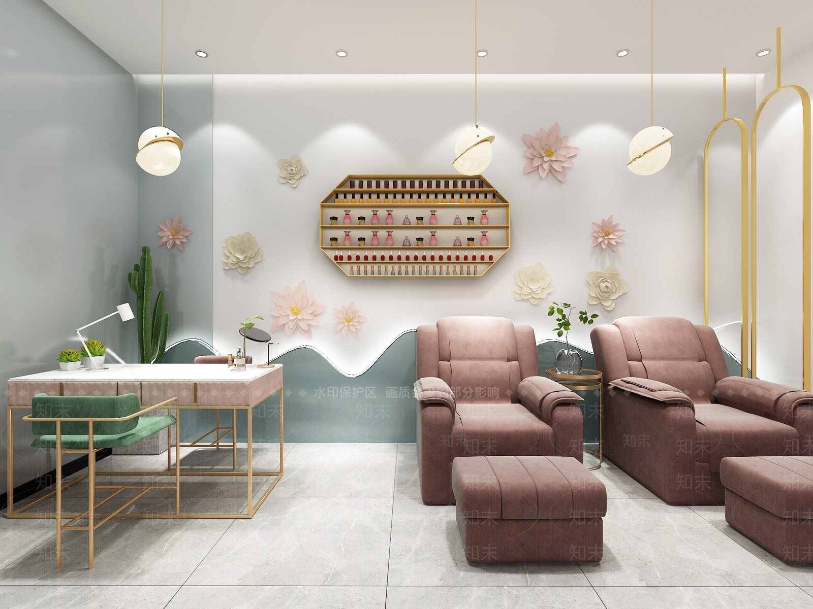现代美甲店3D模型下载【ID:1105745025】