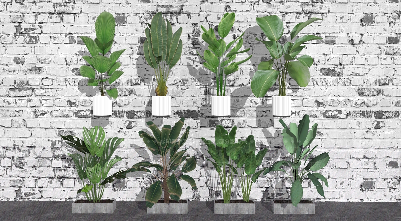 现代绿植盆栽SU模型下载【ID:1105748169】