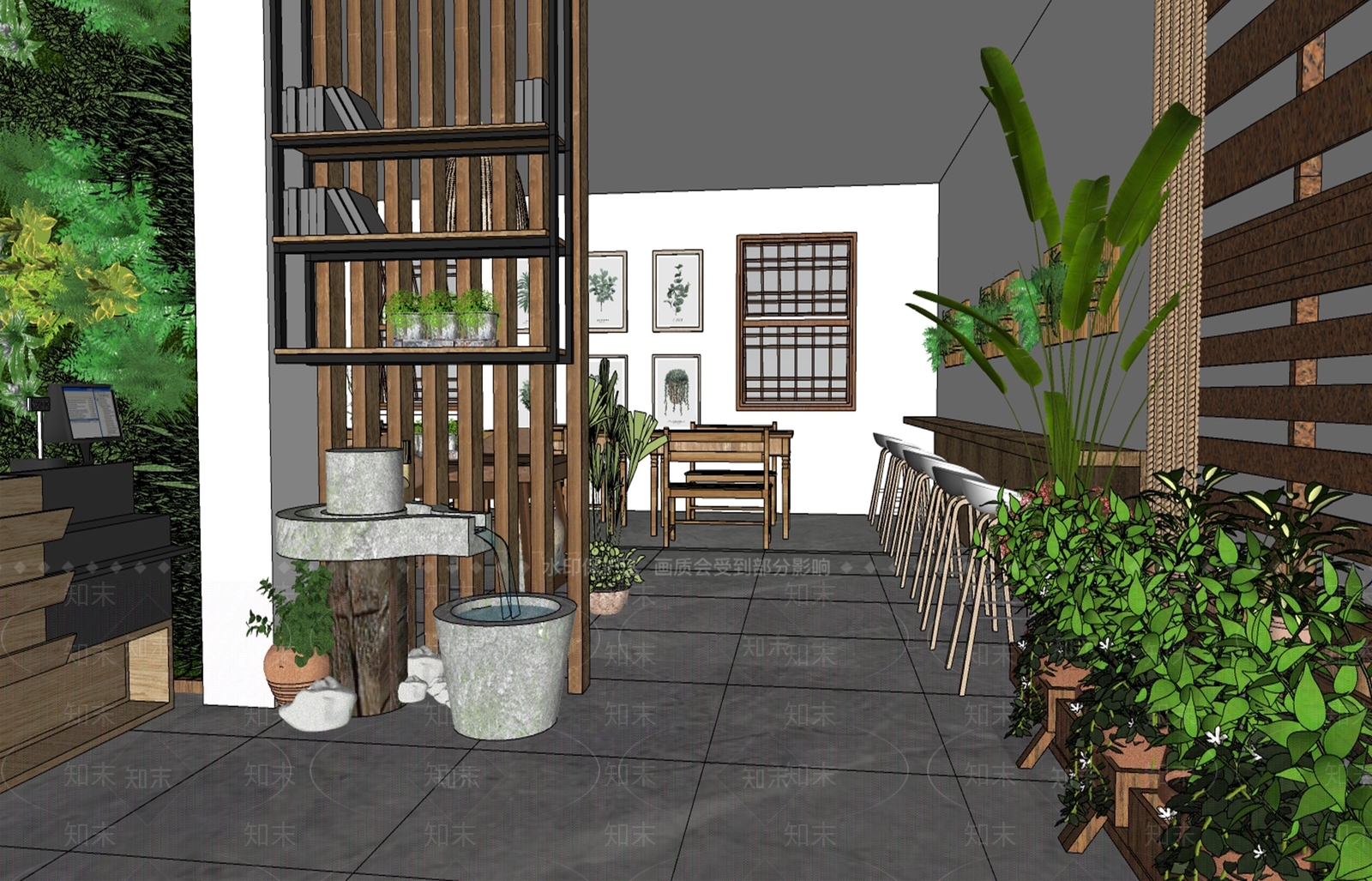 现代奶茶店SU模型下载【ID:1105749343】