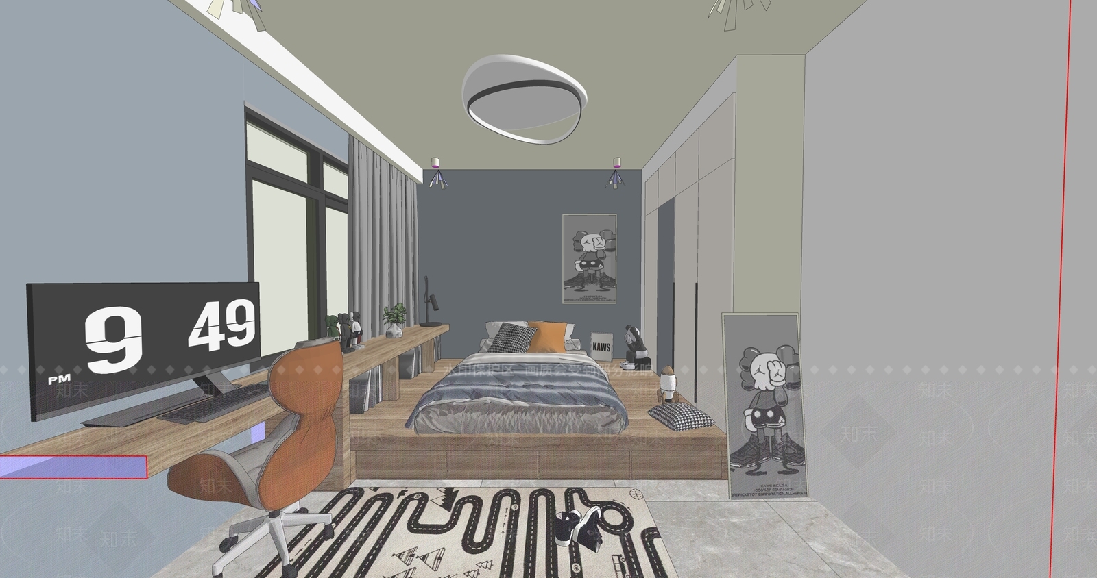 现代儿童房SU模型下载【ID:1105762004】