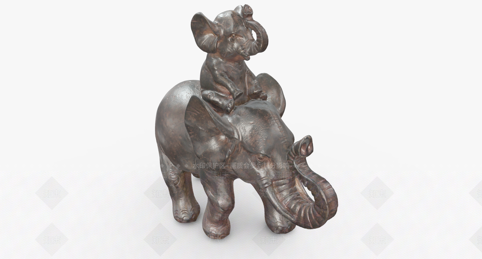 大象雕塑3D模型下载【ID:1105774293】