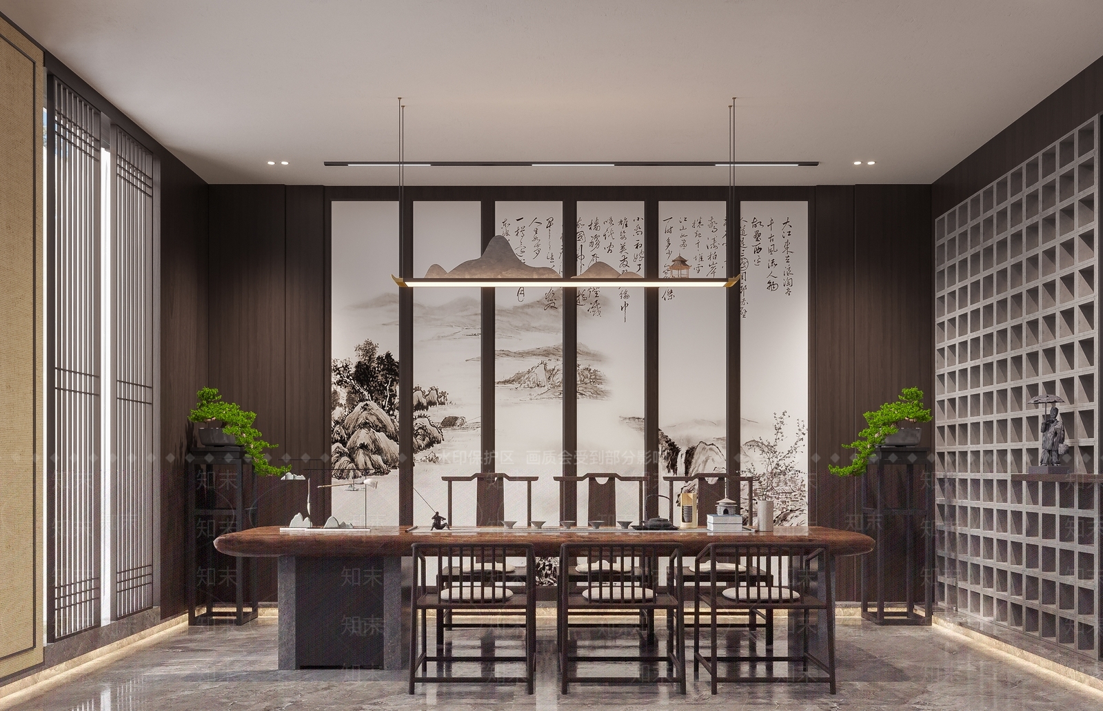 中式茶室3D模型下载【ID:1105784972】