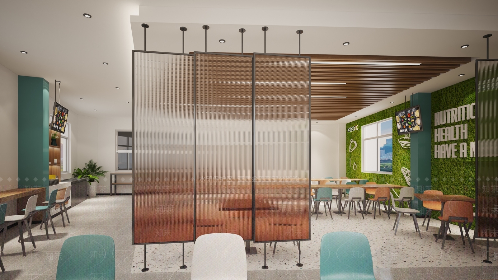 现代员工食堂3D模型下载【ID:1105804457】
