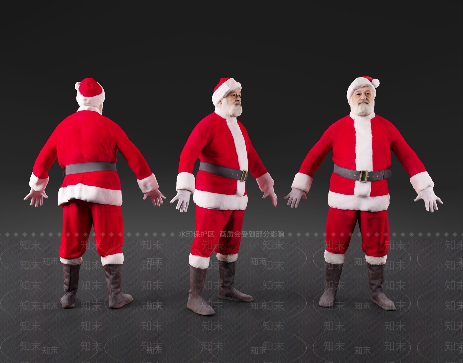 圣诞老人3D模型下载【ID:1105790584】