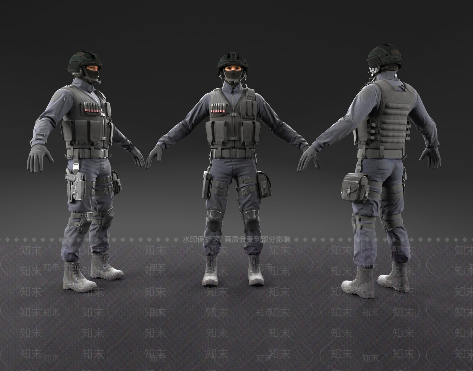 特种兵3D模型下载【ID:1105790734】