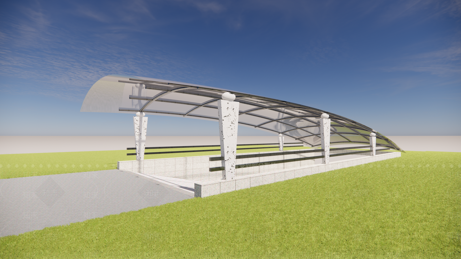 现代地下车库出入口大门SU模型下载【ID:1105791295】