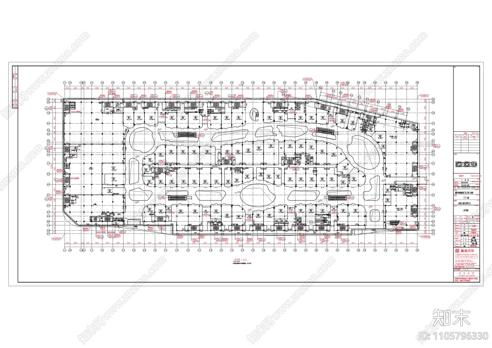 万达广场建筑cad施工图下载【ID:1105796330】