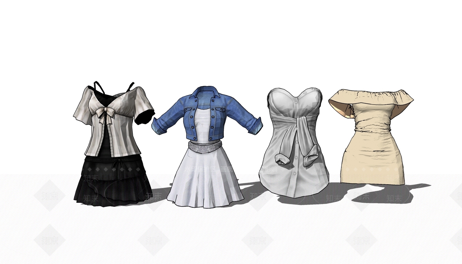 现代服装SU模型下载【ID:1105799388】