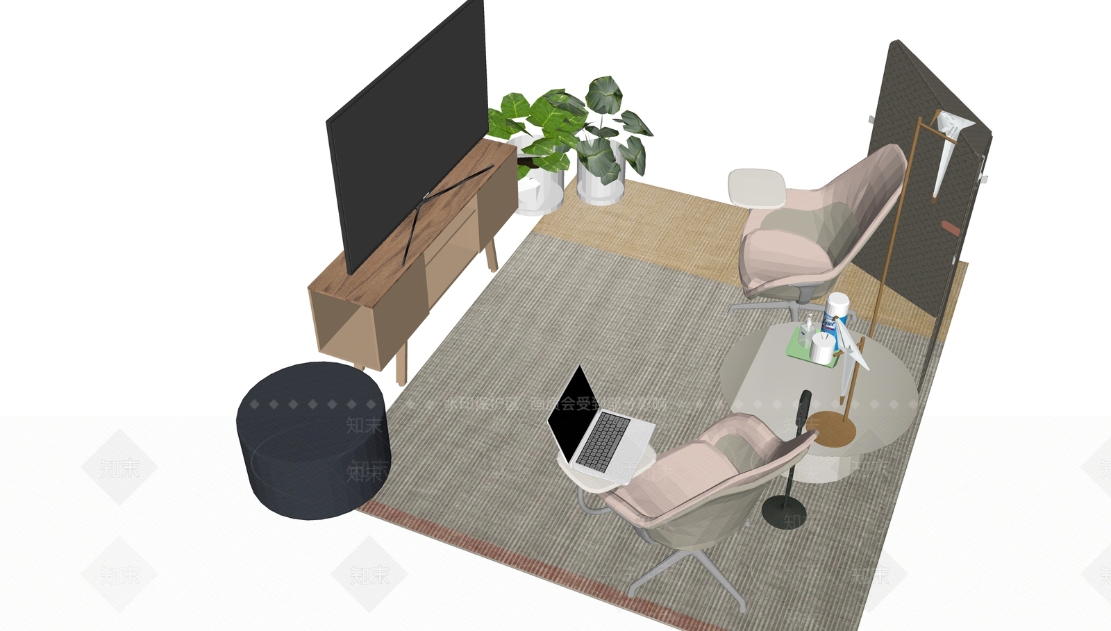 现代公司休息区SU模型下载【ID:1105814170】